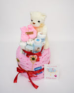 Kamakah Windeltorte mit handgefertigter Decke - Perfektes Geschenk für neugeborene Mädchen.