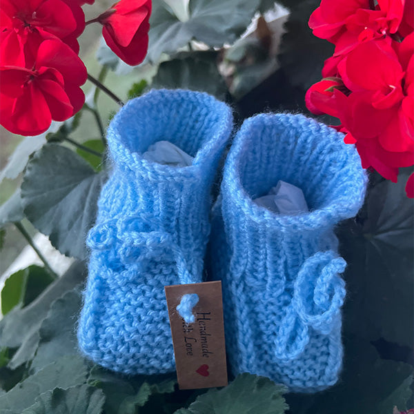 Kamakah Woll-Babyschuhe - Blau | Außergewöhnlicher Komfort & Natürliche Wärme für Zarte Füße