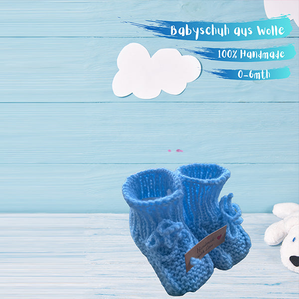 Kamakah Woll-Babyschuhe - Blau | Außergewöhnlicher Komfort & Natürliche Wärme für Zarte Füße