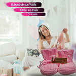Stilvolle und kuschelige rosa Wollpantoffeln für Kinder - warme und bequeme Schuhe für Freizeit und besondere Anlässe - rosa Sohlendesign